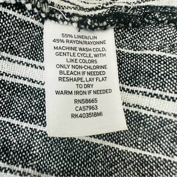 ABOUND LINEN BLEND STRIPE BUTTON FRONT GREY&WHITE CAMISOLE/TANK SIZE (XXL) - Picture 9 of 10